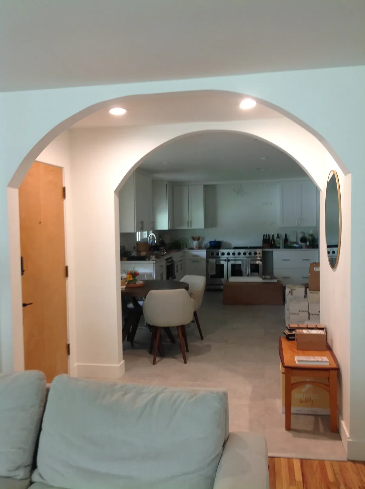 Freshly painted interior walls and trim